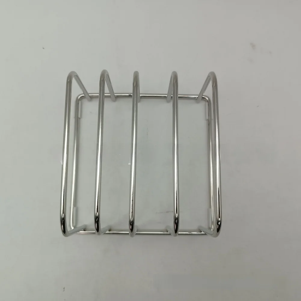 Stainless Steel Board Holder for Countertop Use Designed to Keep Cutting Boards Upright and Within Easy Reach While Cooking
