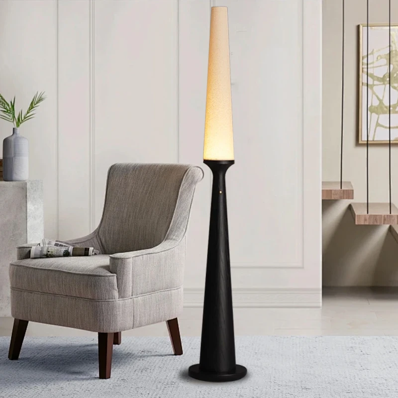 

Japanese Wabi Sabi Floor Lamps Wooden Living Room Restaurant Cafe Homestay Teahouse Decoration Fabric Lampshade Standard Lights