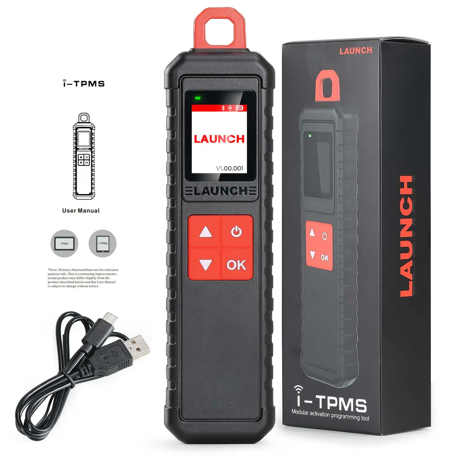 يمكن ربط أداة خدمة TPMS المحمولة i-TPMS مع الماسح الضوئي X-431 وتطبيق i-TPMS يدعم جميع أجهزة الاستشعار 315/433 ميجاهرتز