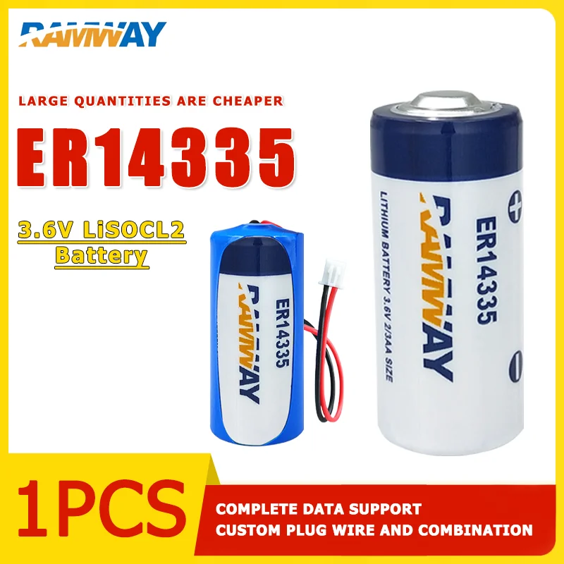 RAMWAY ER14335 2/3AA 3.6V Disposable Lithium Battery Smoke Alarm Hydrogen Sulfide Detector Personnel Positioning Card