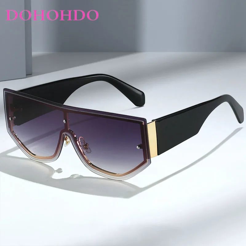 

Oversized One Piece Sunglasses Women Men Fashion Trendy Brand Designer Square Sun Glasses Female Outdoors Driving Shades UV400