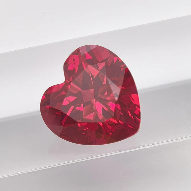 Nuodia Jewelry وصول أعلى حمامة الدم مختبر نمت روبي الأحجار الكريمة القلب قطع الاصطناعية روبي فضفاض الماس الأحجار الكريمة مع شهادة AGL
