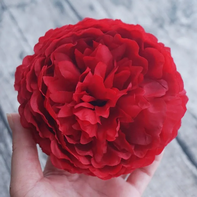 12cm Peony Hair Clip For Woman Wedding Bridal Hairpin Artificial Flower Hair Accessories Birthday Gifts