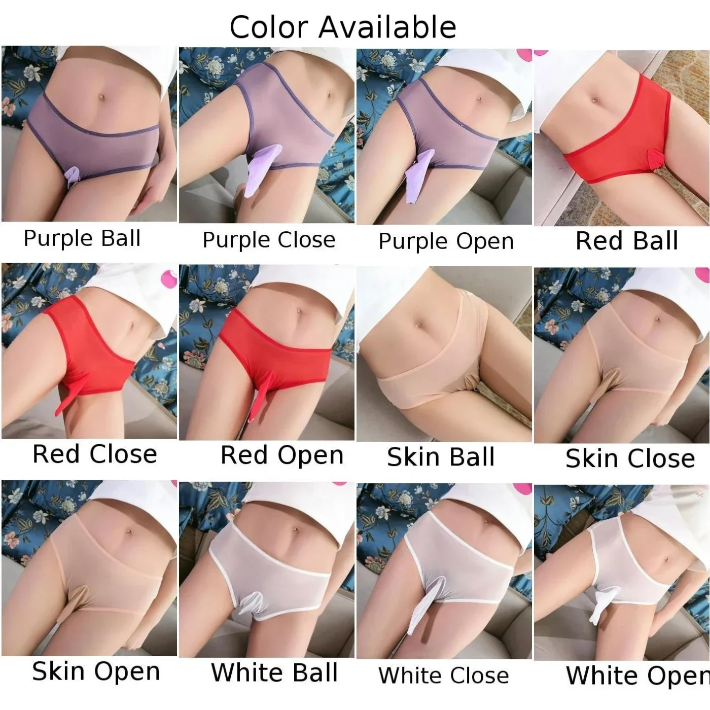 Men\'s Erotic Lace Transparent Low Waisted Pouch Thong G-String Briefs Sissy Panties Underwear Lingerie  Open Crotch Men Briefs