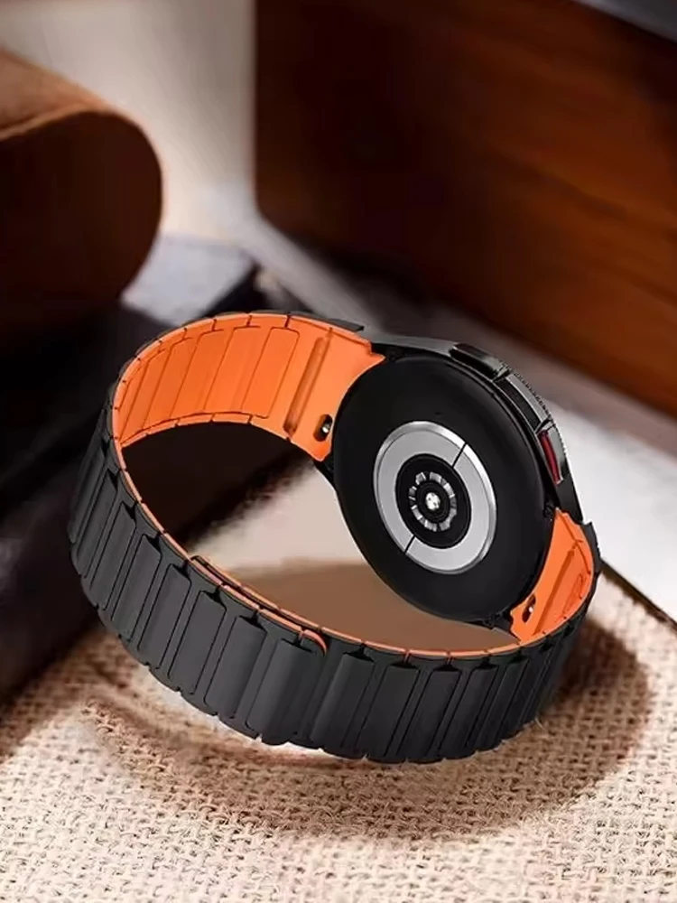 Geen gaten 20 mm siliconen magnetische band voor Samsung horloge Galaxy 7 6 5 4 44/40 mm 6Classic 43 mm 47 mm 42/46 mm band 5Pro 45 mm armband - afbeelding 2