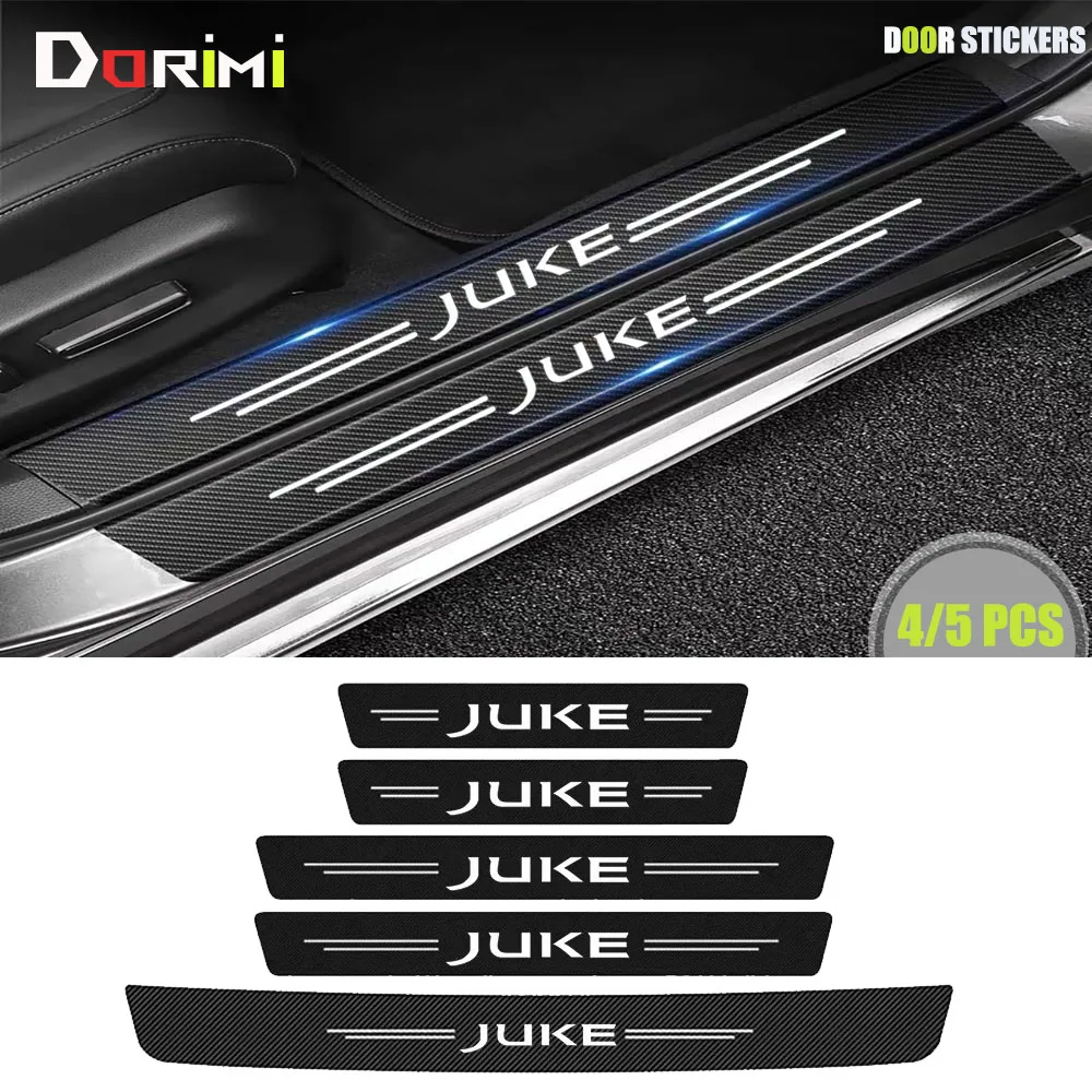

Carbon Fiber Car Door Threshold Tape Sill Protective Stickers Decal for Nissan JUKE Logo Rear Trunk Bumper Scratch Guard Trim