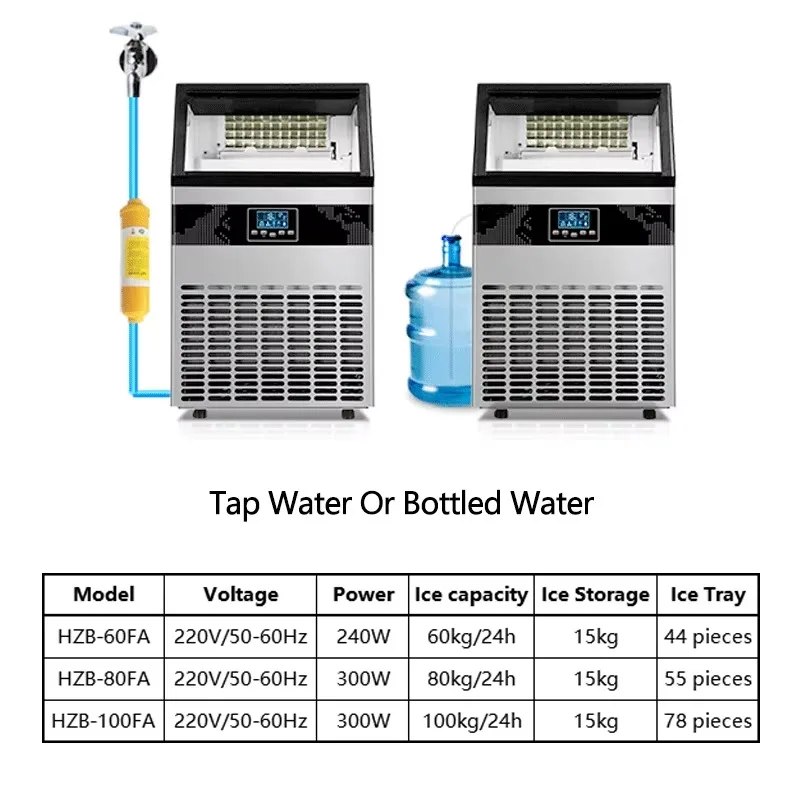 Ice Maker Machine Commercial 80kg Ice Cube Makers Automatic Ice Block Making Machine for Business Price Home Food Shop