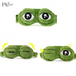 Funny Creative Pepe the Frog Sad Frog 3D Eye Mask Cover Cartoon Plush Sleeping Mask Cute Anime Gift 1pcs