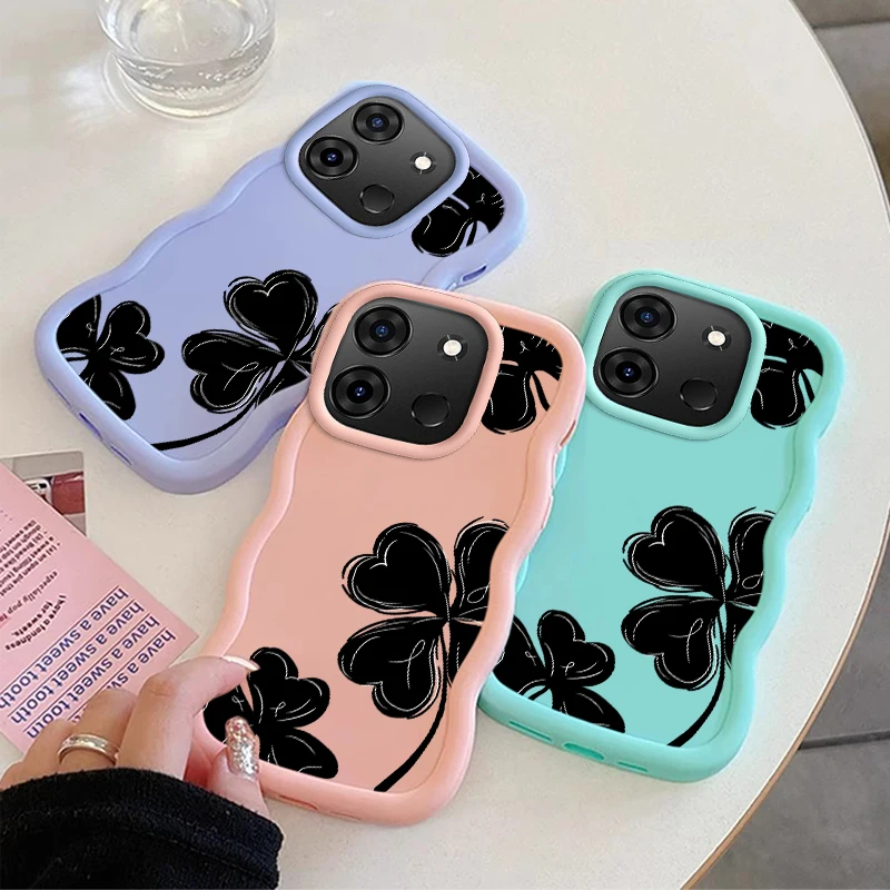 محظوظ CloverWave جراب هاتف ل VIVO V25 V27 V27e V29 V29e V30 V30e Y03 Y17 Y17S Y22s Y28 Y29 Y36 Y39 Y400 Y78 غطاء ناعم