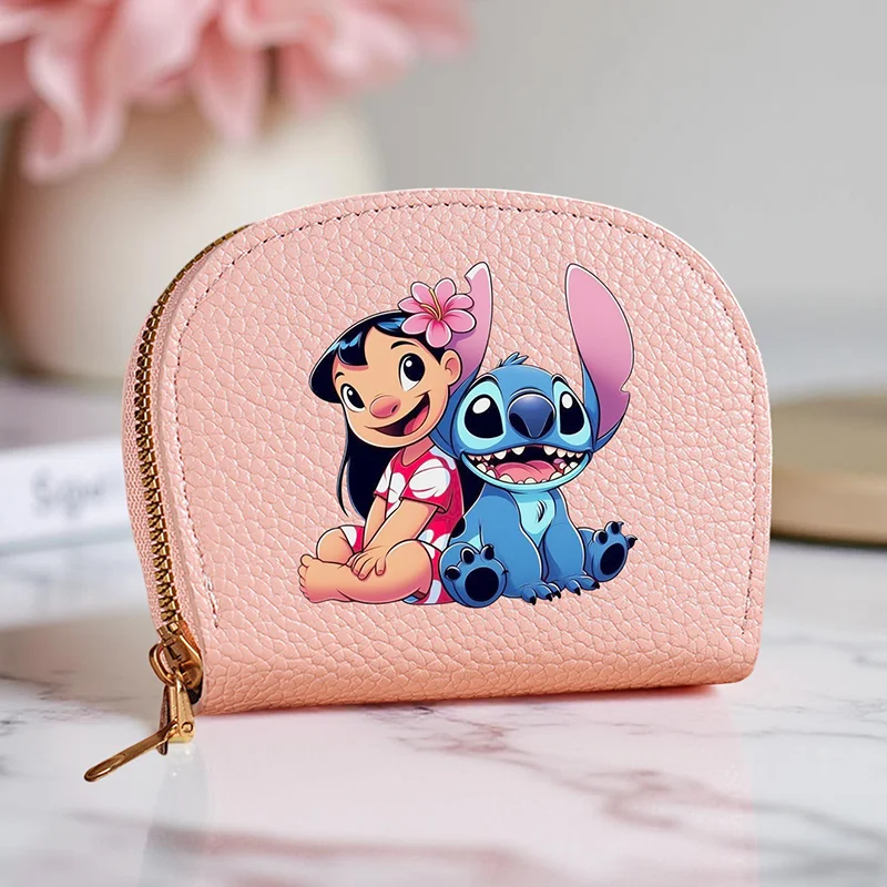 Stitch Short Zipper Wallet – Leichter Mini-Kartenhalter mit bezauberndem Cartoon-Charakter-Design für Bargeld, Münzen und den täglichen Gebrauch