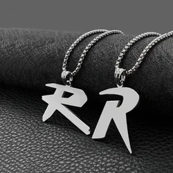 Alphabet R Stainless Steel Letter Pendant Necklace Fashion Men Jewelry Cadenas Hombre
