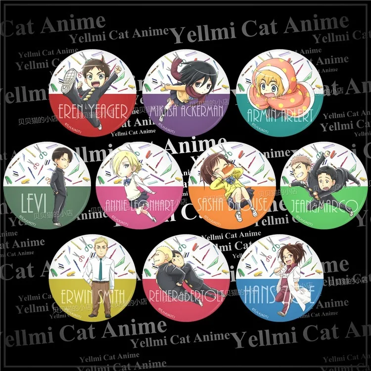 

Значок «Атака Титанов» для младших классов средней школы B, аксессуар для аниме, булавка для сумки, подвеска «Атака гигантской школы», товары в стиле манги