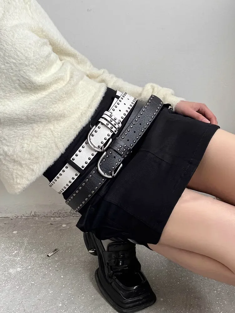 2025 New INS Style designer Korean Version Of Jeans Belt Red Brown Design Feeling N Retro Belt Female Belt