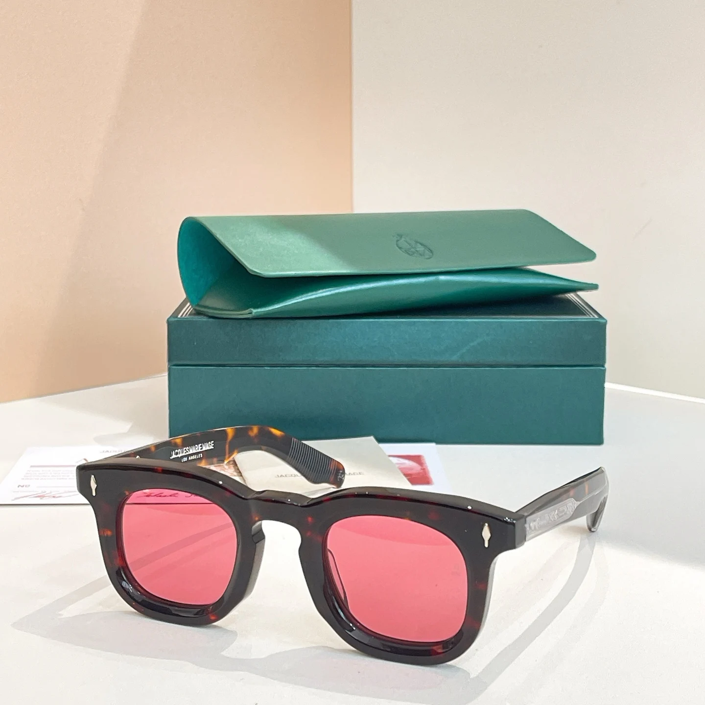 JACQUES MARIE MAGE ماركة اليابان نمط DEVAUXI النظارات الشمسية اليدوية خلات أعلى جودة الرجال خمر النظارات الرجعية مع حافظة