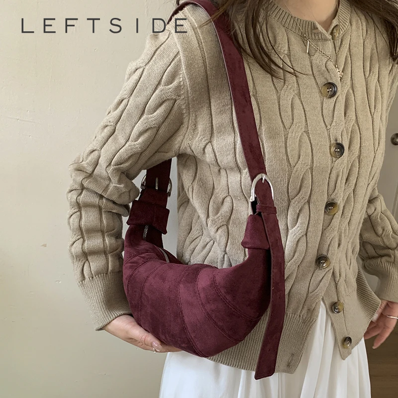 

Левая сторона, женская сумка через плечо из искусственной замши, зимняя сумка через плечо 2025 года, роскошные дизайнерские трендовые брендовые сумки и кошельки