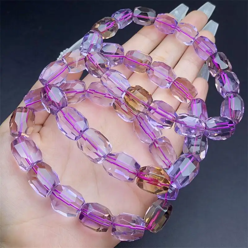 Natural Freeform Ametrine Bracelet Colorful Gemstone Bead Strings Fashion Beautifully Jewelry 1PCS