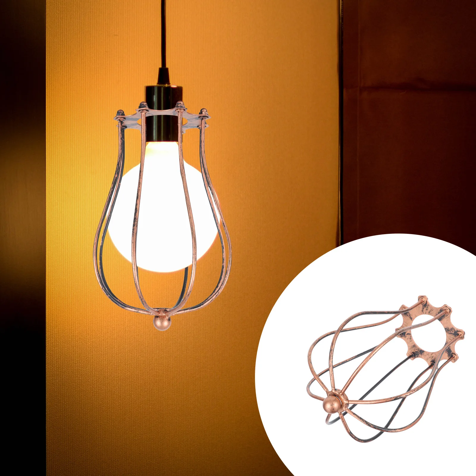 

Light Fixture Wrought Iron Wall Lights Decor Lamp Shade Multifunction Lampshade Brown