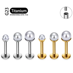 ASTM F136 Titanium 16G Bowl shaped Pearl Earring Helix Tragus Cartilage Stud Earlobe Lip Piercing Jewelry