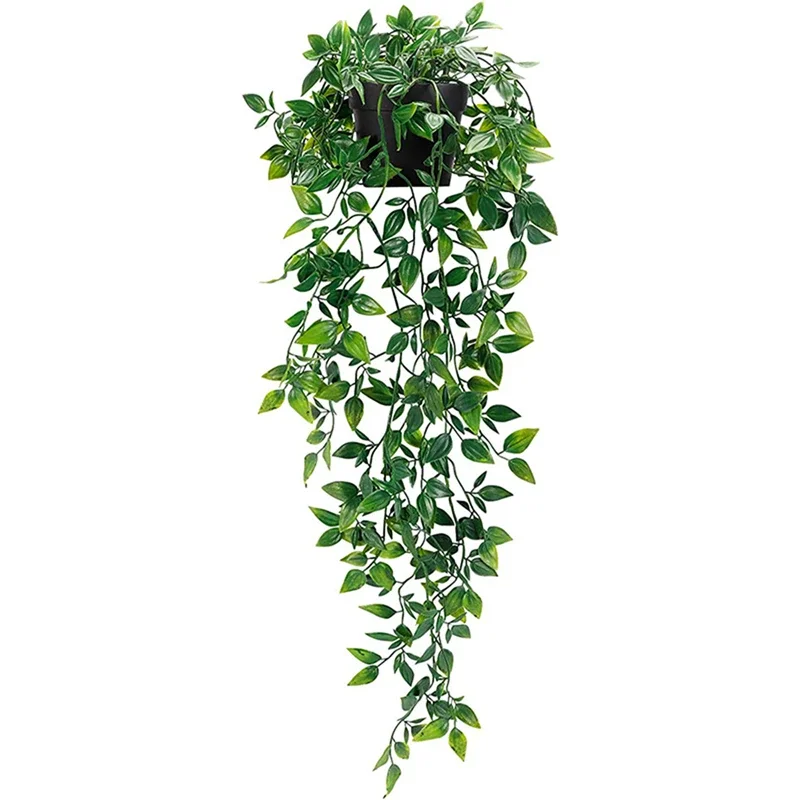 

Artificial Ivy Plants Plastic Leaf With Pots Wedding New Year Christmas Decoration For Home Garden DIY Living Room Wall Hanging