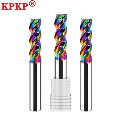 HRC55 3Flute DLC Colorful Coating U-groove White stee Aluminum Milling Cutter Tungsten Steel Carbide CNC Machinery Endmill Tools