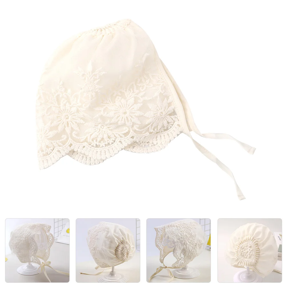 

Thin Princess Hat for Baby Girl Adjustable Lace Sun Cap Foldable Lightweight Easy Storage White 3 15M PM113