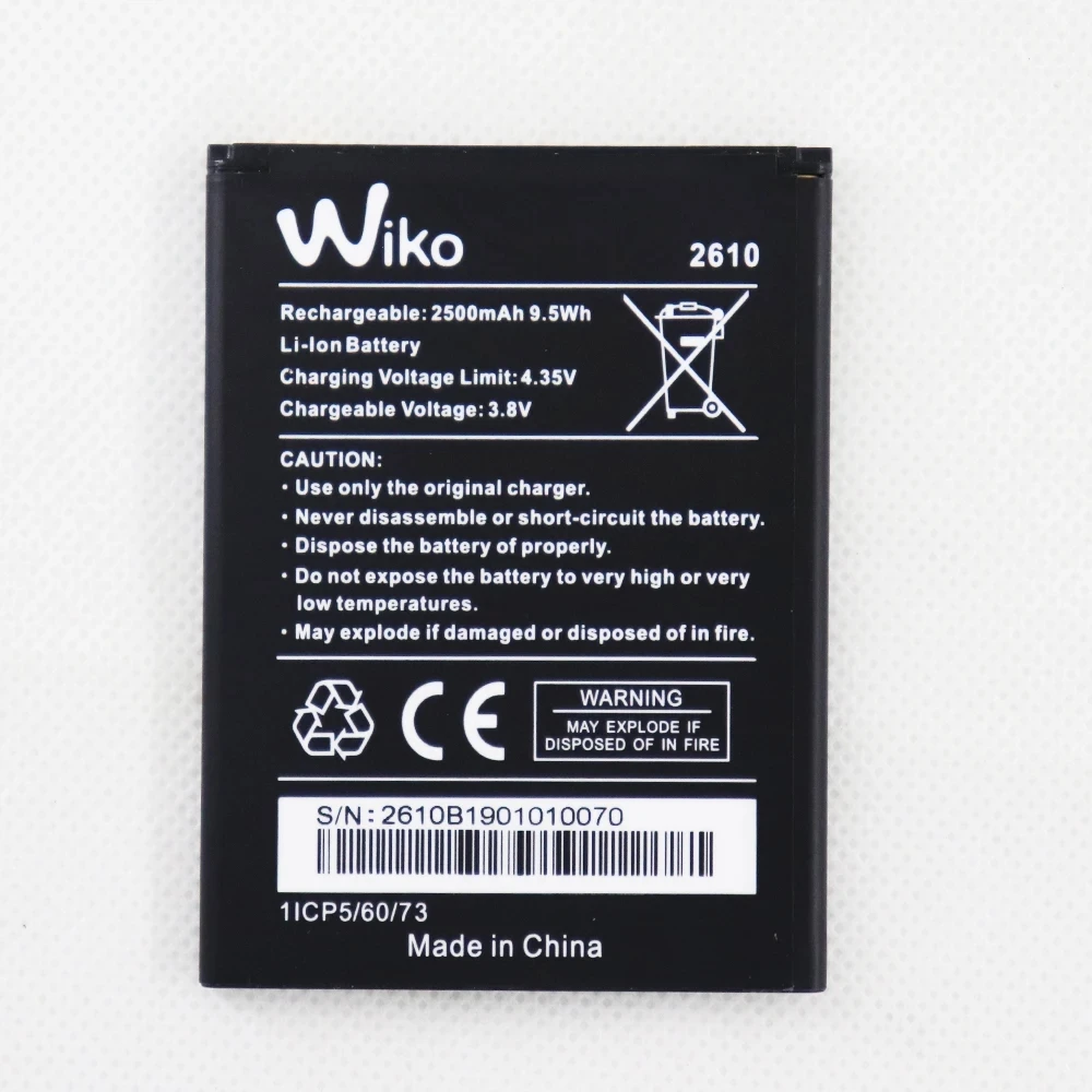 2500mAh Battery For Wiko 2610 Mobile Phone