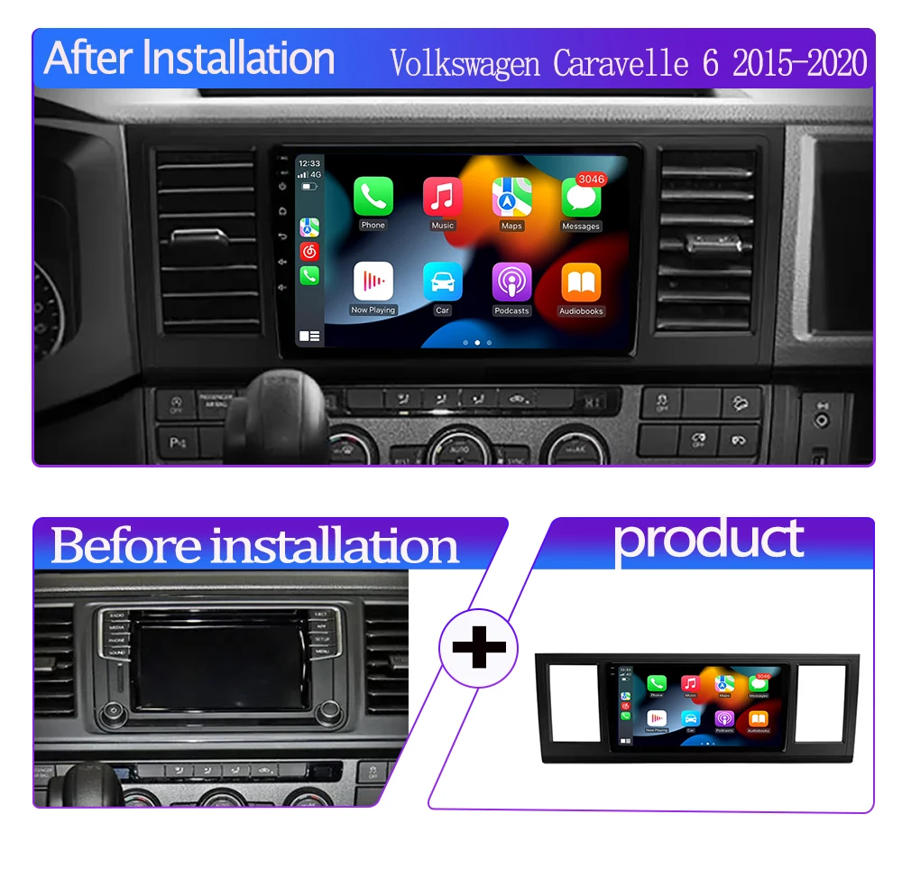 Android 13 Car Radio For Volkswagen vw Caravelle 6 2015 - 2020 Multimedia Video Player GPS Navigation Carplay Auto Stereo WIFI