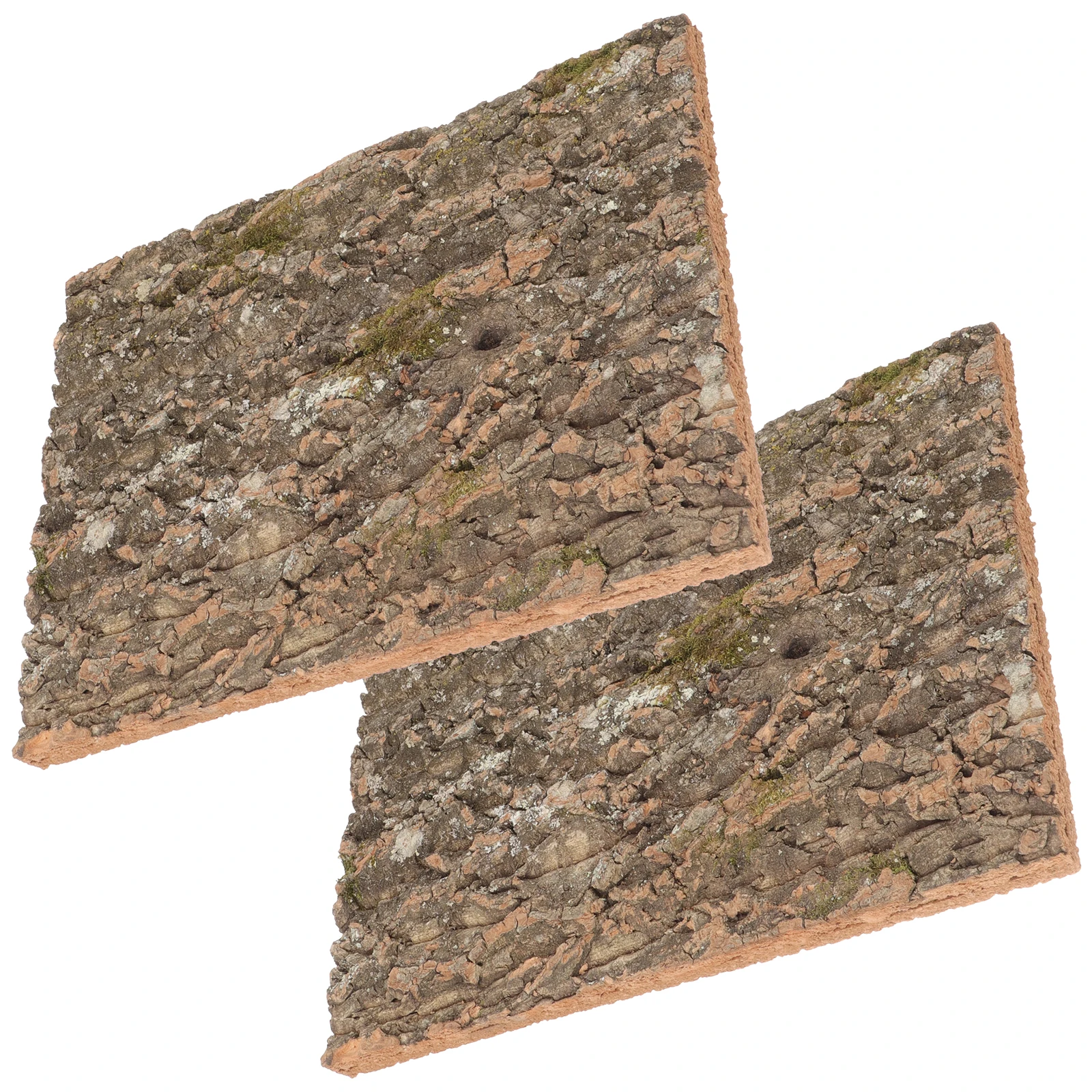 

2Pcs Cork Bark for Reptiles Tank Natural Texture Background Panel Easy Install Terrarium Bark Decor for Bearded Dragon Enclosure