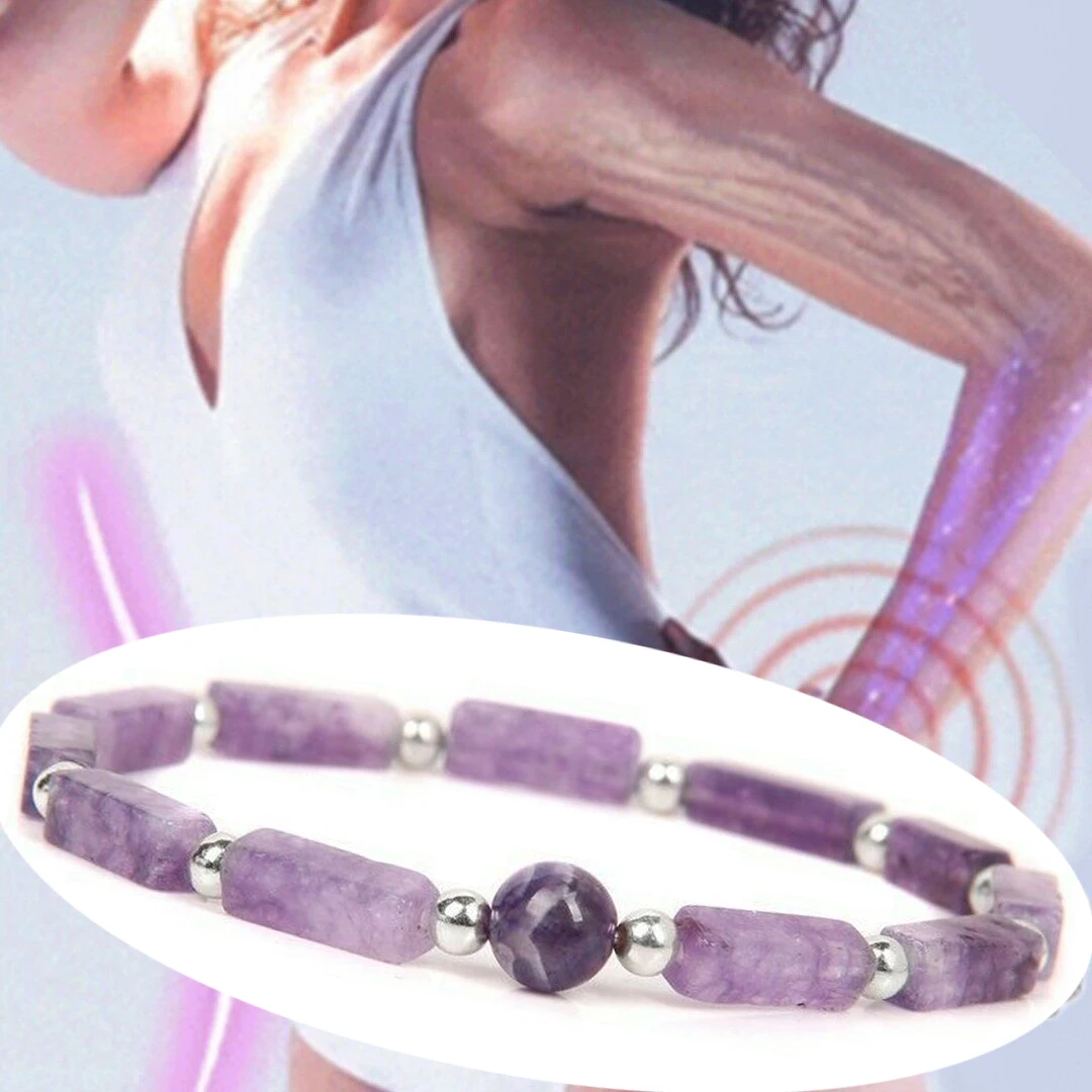 Amethyst Body-purify Slimming Bracelet Natural Amethyst Bead Energy Bracelets for Women Used To Relieve Fatigue Lose Weight Gift