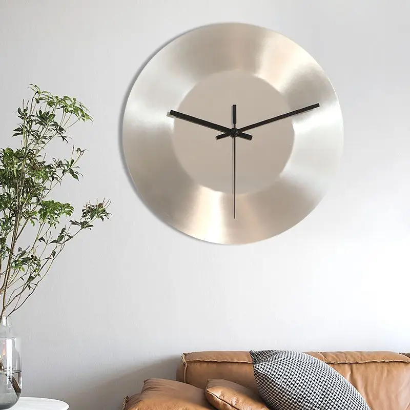 

Modern Minimalist Silver Living Room Wall Clock Without Number Studio Decoration Clock Nordic Clock Industrial Style Decoration