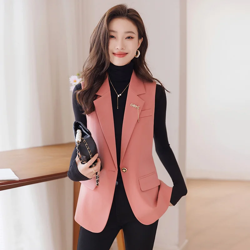 Professional Single-Piece Vest for Women, Simple Self-Cultivation, High Quality, Perfect for Urban Beauty, Spring and Summer