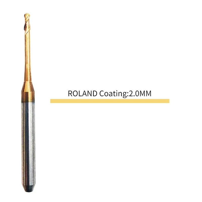 0.6mm/1.0mm/2.0mm Cad Cam Dental Burs Roland Milling Cutter DLC Coating for Milling Zirconia Block Dental Lab Zirconia Burs