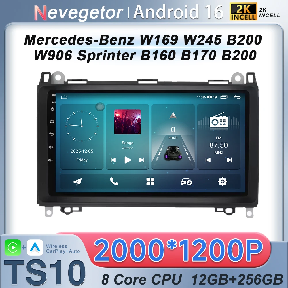 

Android 16 car For Mercedes-Benz W169 W245 B200 W906 Sprinter B160 B170 B200 radio Multimedia Video Navigation Stereo Radio BT