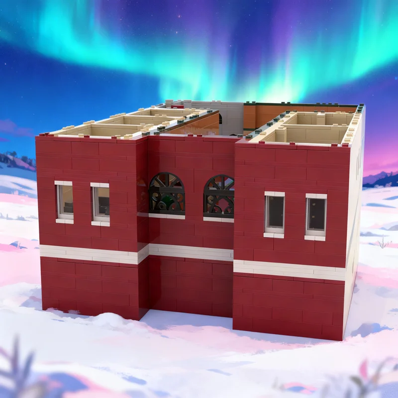 

2444 детали MOC Iwatodai Dorm, модульная модель, часть 3, строительные блоки для создания уличной сцены, креативный подарок, коллекционный декор для детей