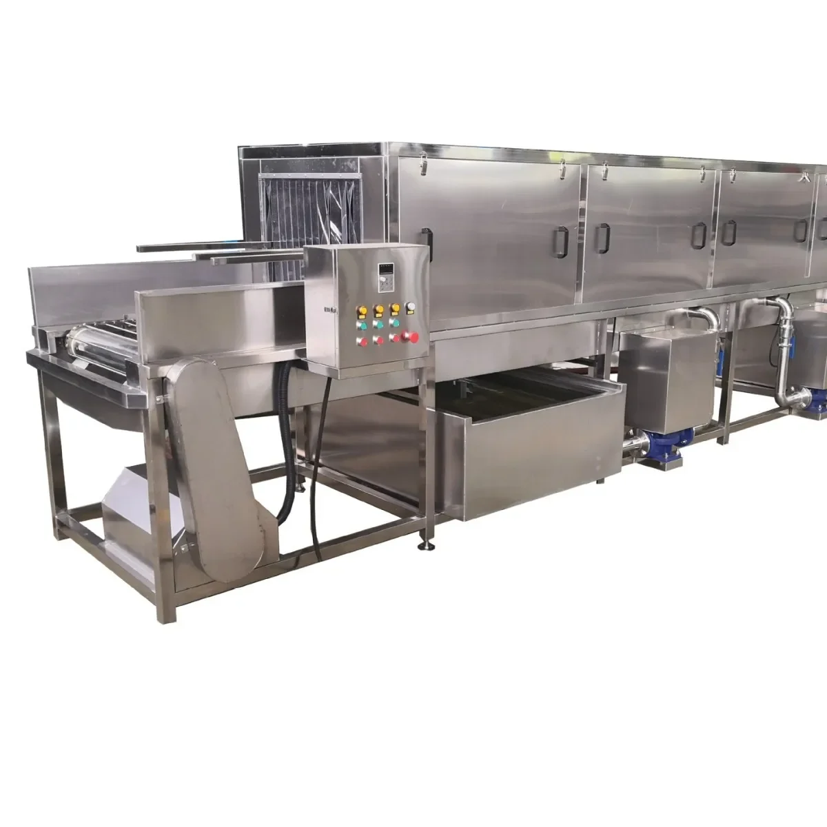 

Fully automatic, high pressure, spray degreasing, stainless steel, tray cleaner, turnover basket