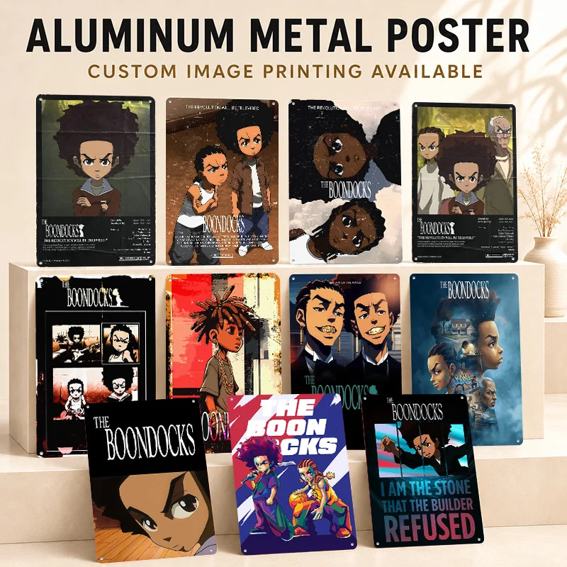 The Boondocks Textured Posters Personalized Aluminum Metal Sign Premium Heroic Fantasy Tribute Wall Art Ideal In Comic Lounge