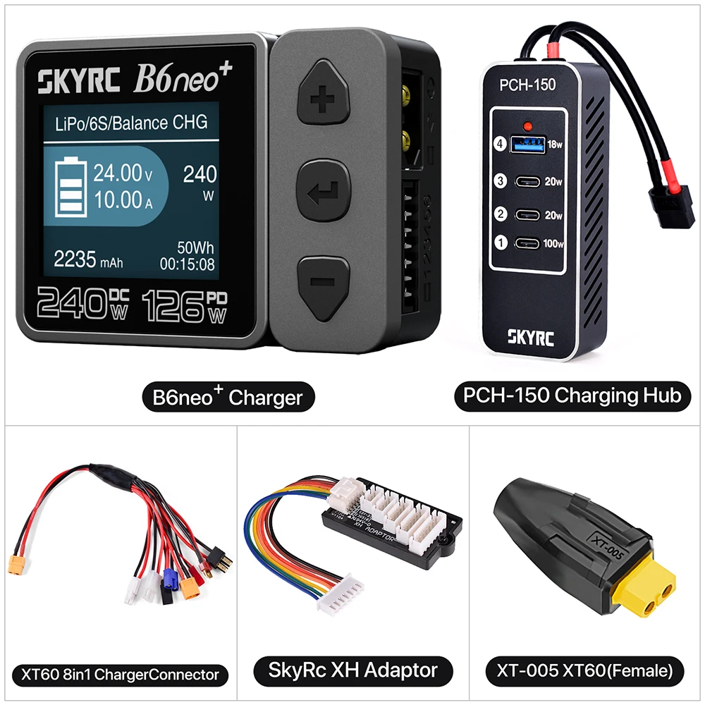 SKYRC B6neo/B6neo + LiPo Batterij Smart Balans Lader DC 200 W PD 80 W Ingang voor RC Model auto Schip Boot Vliegtuig - afbeelding 1