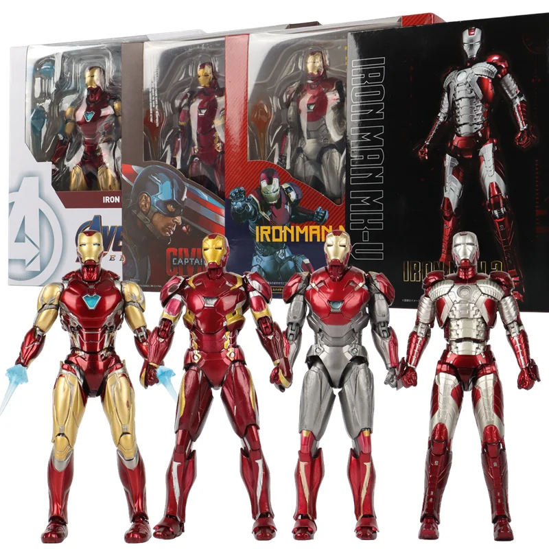 PVC Iron man MK85 Action Figure Movable model Avengers：Endgame Iron Man Armor Mark 85 MK46 MK47 MK5 Boxed Kids toys Gift ﻿