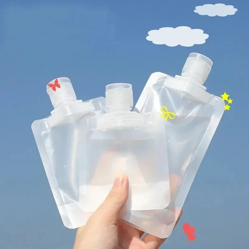 Sdotter 5Pcs Travel Empty Squeeze Bags Lotion Dispensing Bag Refillable Shampoo Toiletries Conditioner Liquid Cosmetic Storage P