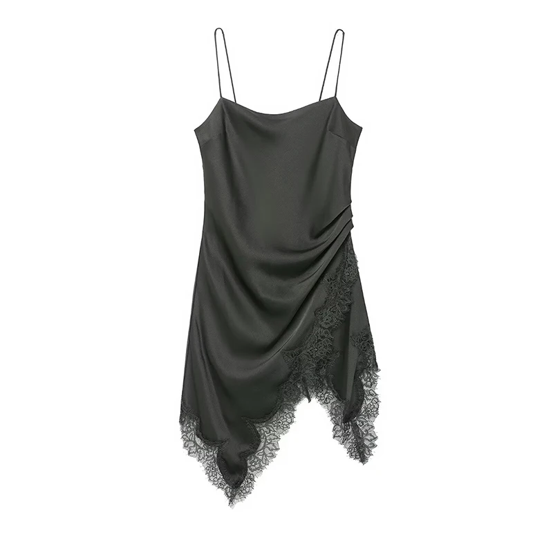 2023 Spitze Slip Kleid Frau Backless Kurze Kleider für Frauen Asymmetrische Party frauen Sommer Kleid Abend Sexy Kleider