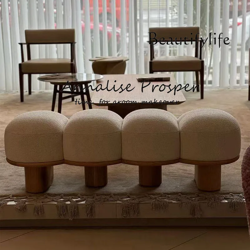 YY современный деревянный табурет для ног кремовый интерьер милый креативный эстетический дизайнерский табурет для макияжа напольный табурет постмодернистская мебель