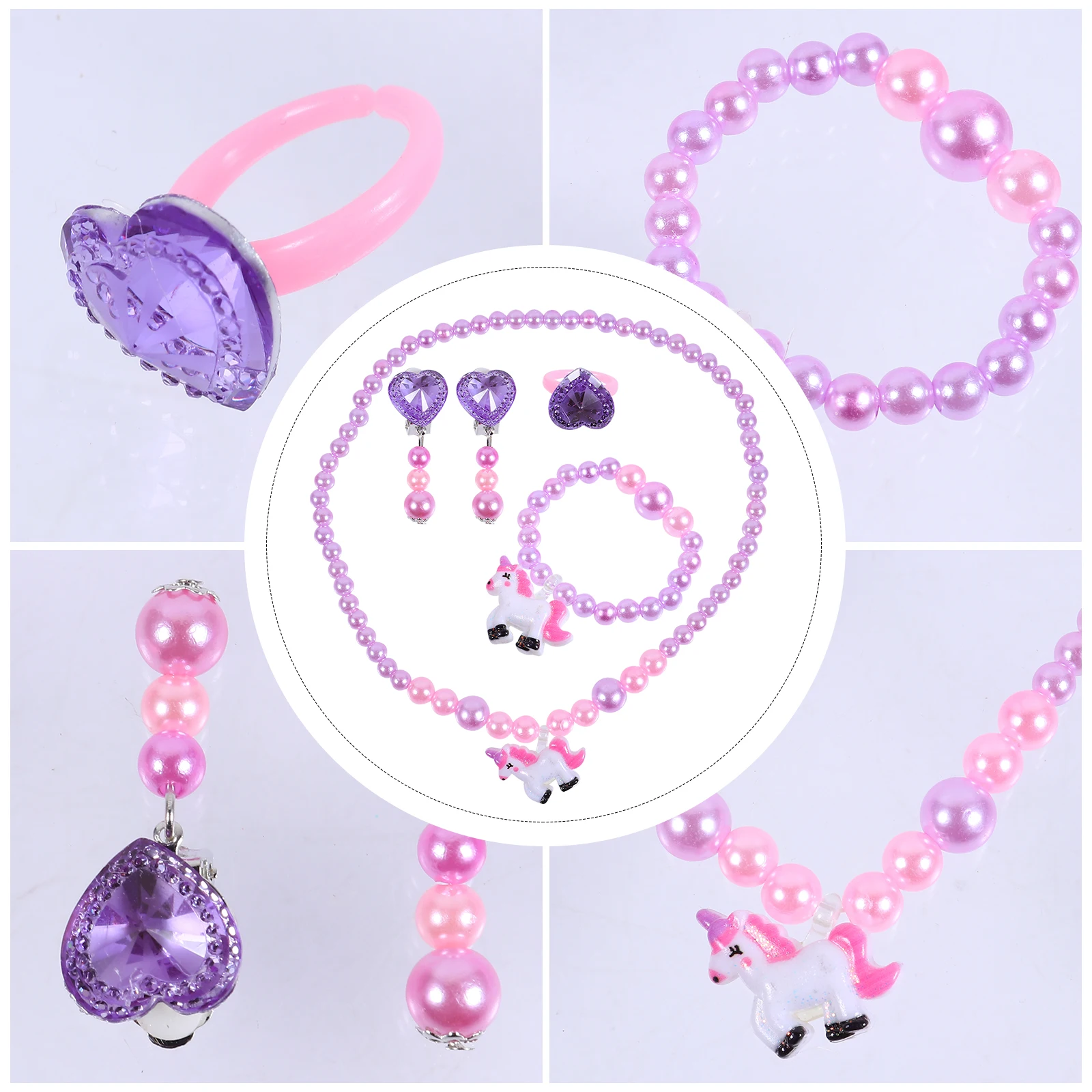 

Girls Accessories Set Jewelry Baby Gift One Kids Ear Clip Pearl Beautiful