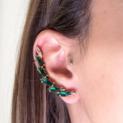 XSBODY Simple Rhinestone Ear Cuffs for Women Boho Wedding Accessories Fashion Dubai Jewelry Bridal Ear Clips Earrings Aesthetic