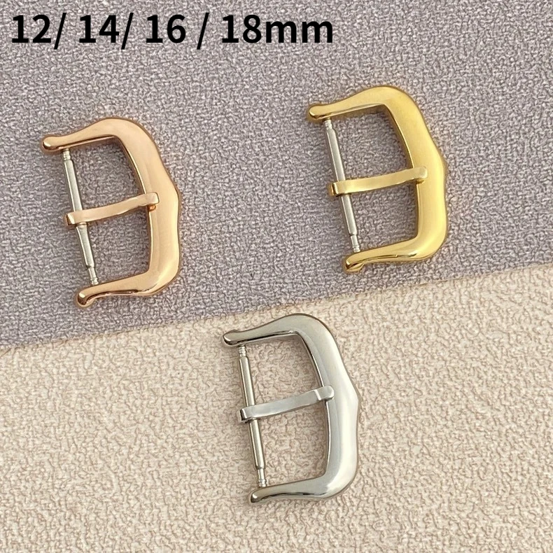 12mm 14mm 16mm 18mm 316L Stainless Steel Watch Buckle For Cartier Watch Replacement Clasp Gold Silver Rose Watches Accessories