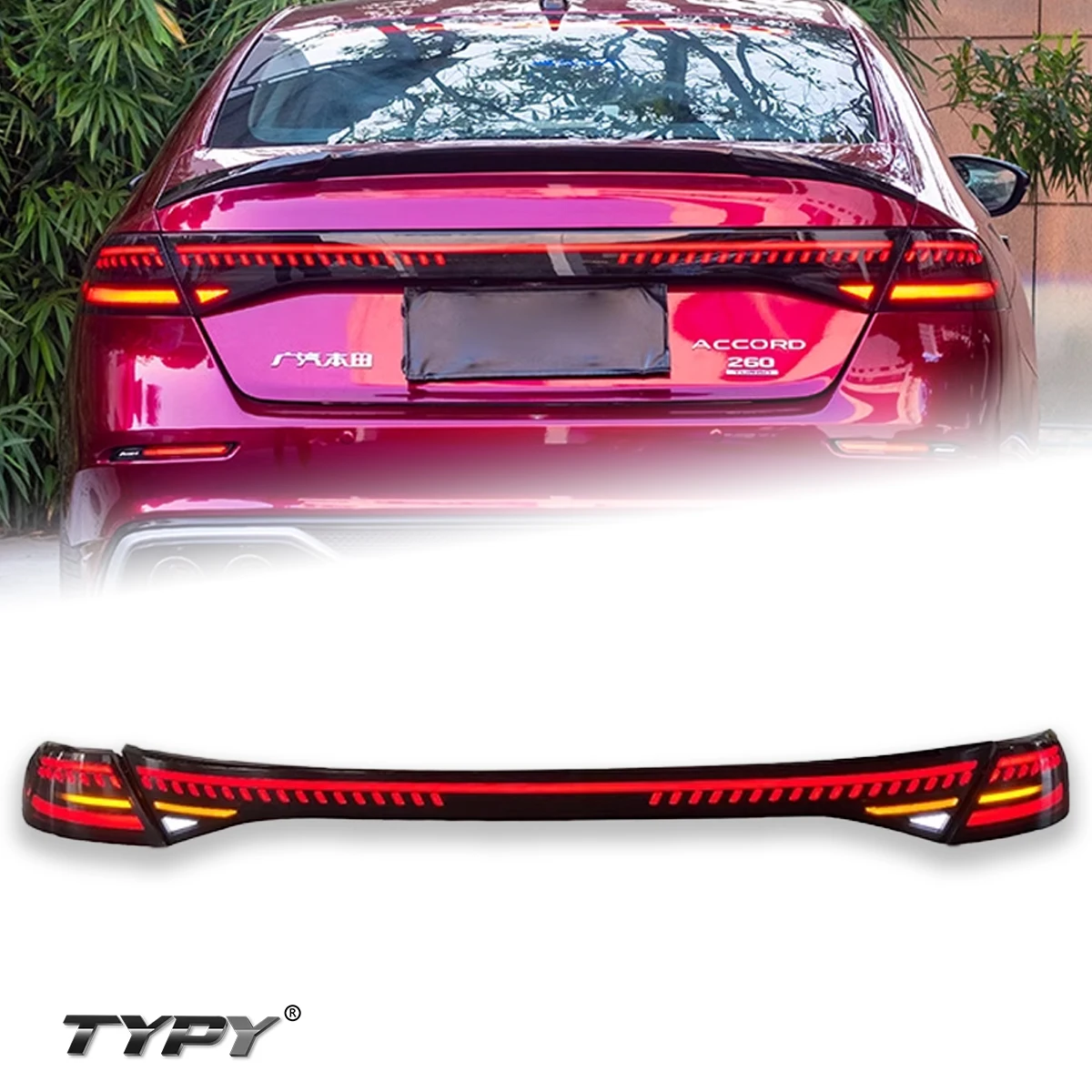 

Новые светодиодные автомобильные задние фонари TYPY для Honda Accord 11th 2023-2024, задние фонари, автомобильные аксессуары, динамические поворотные ходовые огни