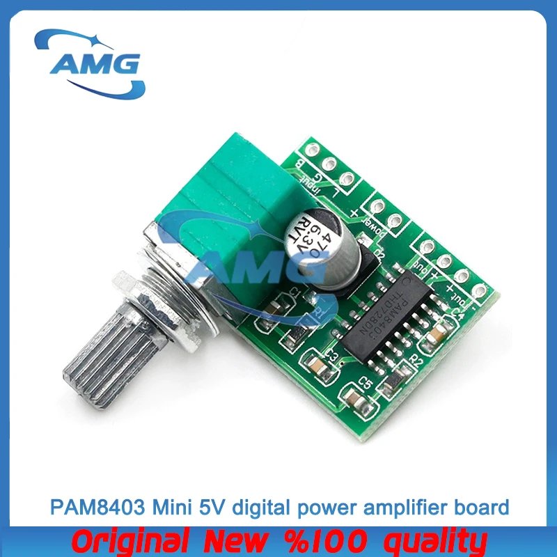 1PCS HXY PAM8403 5V Power Audio Amplifier Board 2 Channel 3W Volume Control/ USB Power