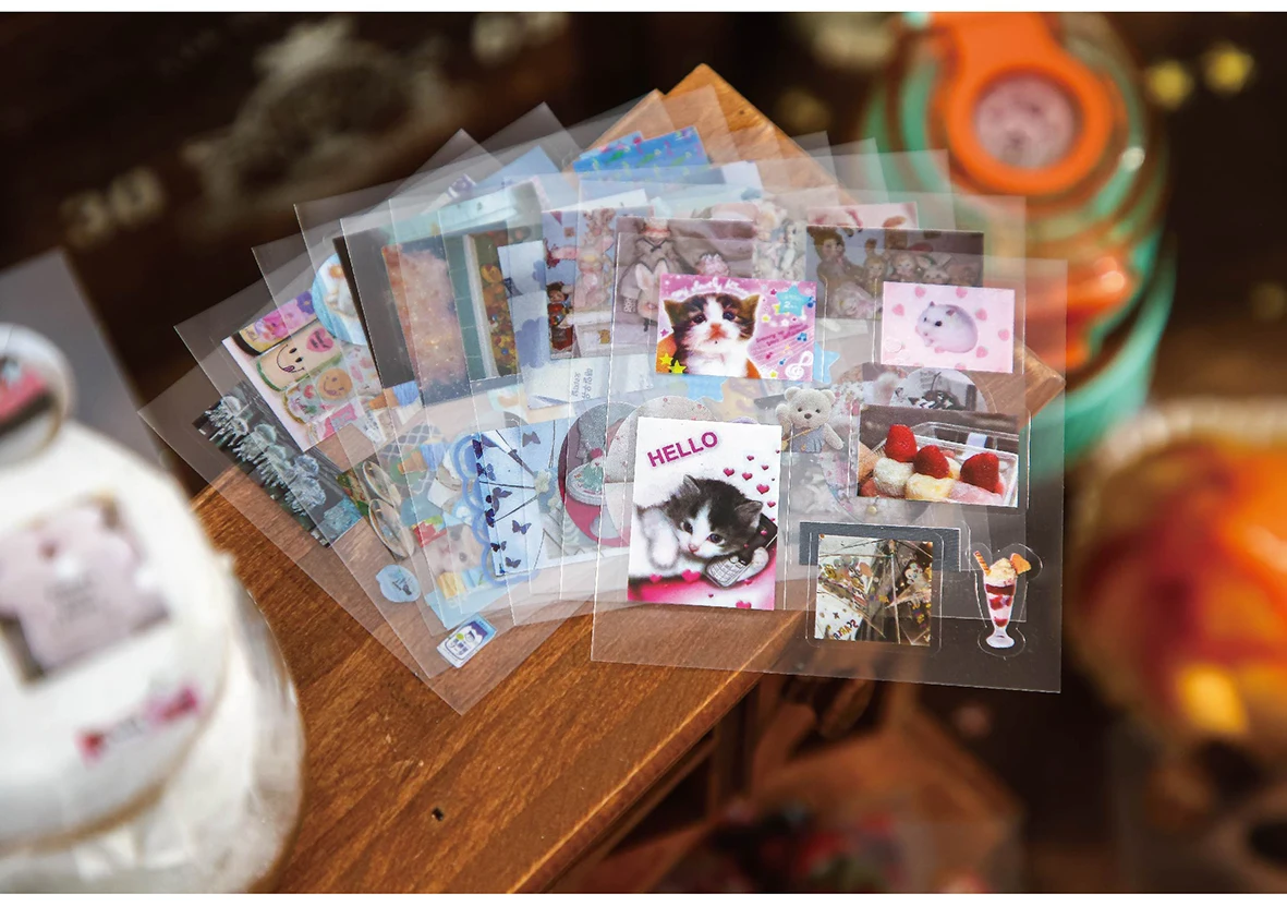 Mr.Paper 100Pcs/Box Ancient Treasures Die-Cut Sticker Gift Box with Adhesive Backing Vintage Retro Sticker & Memo Journal Set