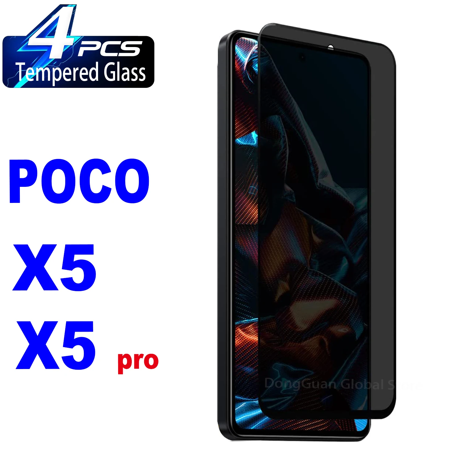 2/4Pcs Anti Spy Tempered Glass For Xiaomi POCO X5 X5Pro Screen Protector Privacy Glass Film