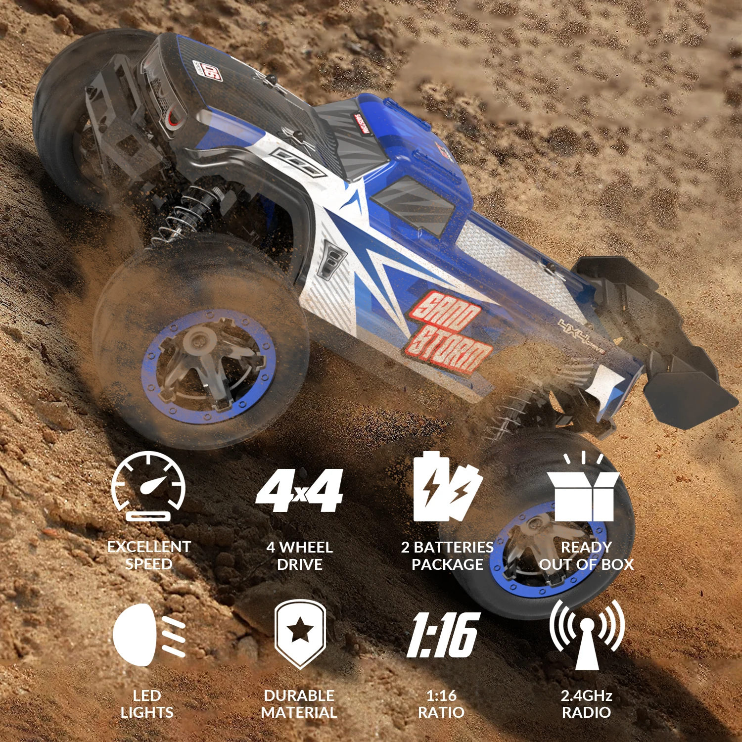 RACENT RCトラック 1:16 4x4 全地形対応 RCカー 40KPH 高速 ラジコンカー オフロード モンスタートラック 男の子向け