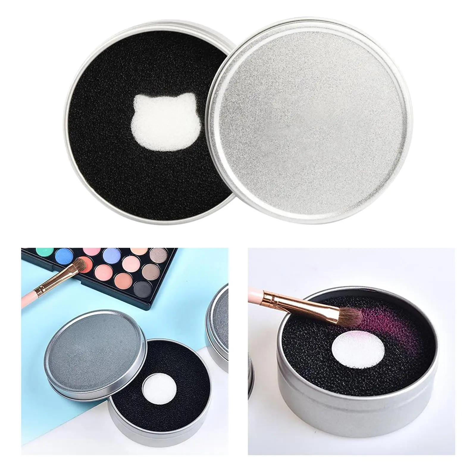 2-6pack Makeup Brush Cleaner Sponge Eyeshadow Shadow Switch Remover Cat